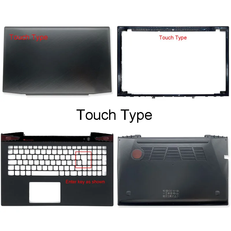 

New Laptop Back Cover/Front Bezel/Palmrest/Bottom Case A B C D Cover For Lenovo Y50 Y50-70 With Touch AM14R000300 Black