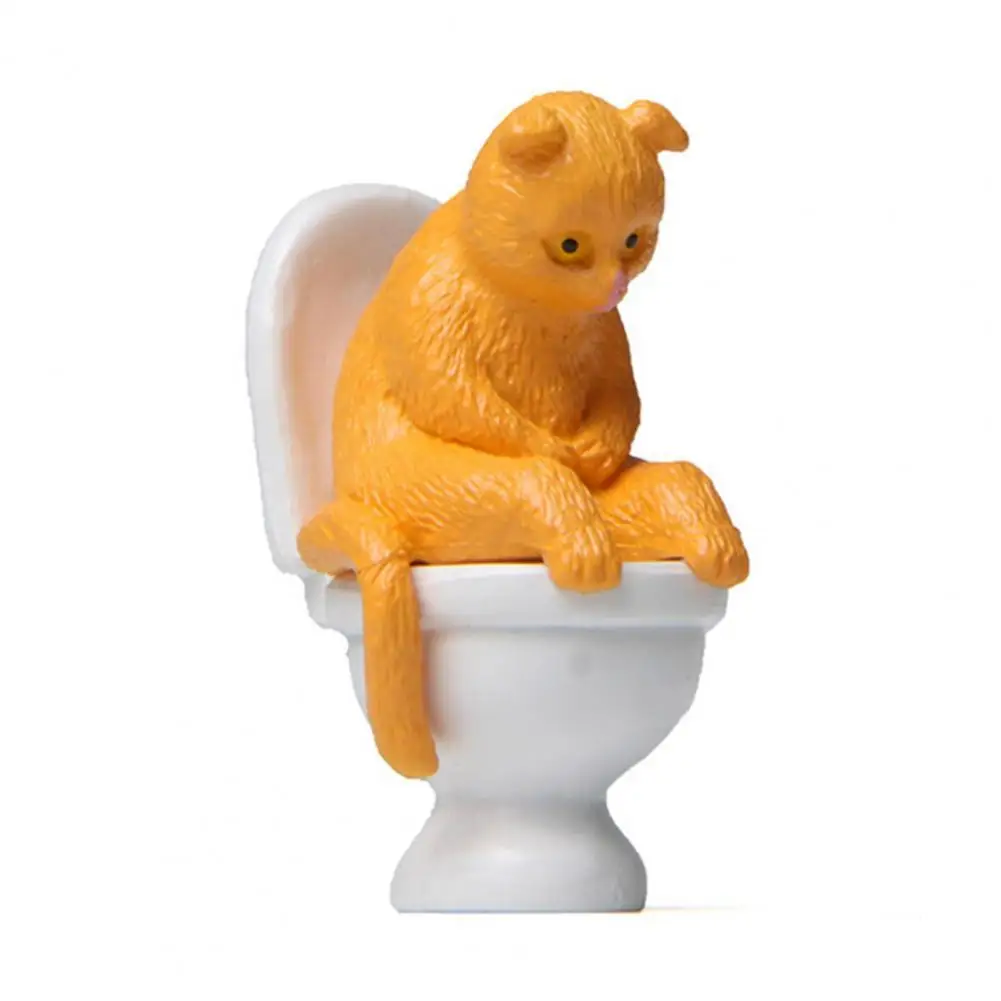 

Mini Cat Model Figurines Toy High Simulation Vivid Expression Toilet Miniature Cat Figures Animal Model Toy Kids Birthday Gift