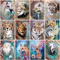 5d diamond painting cute girl animals lion horse tiger wolf fox full squareround embroidery cross stitch diamond mosaic paint