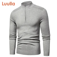 luulla men spring new casual cotton turtleneck sweaters pullover men autumn fashion knitted zip sweater jacket men collection