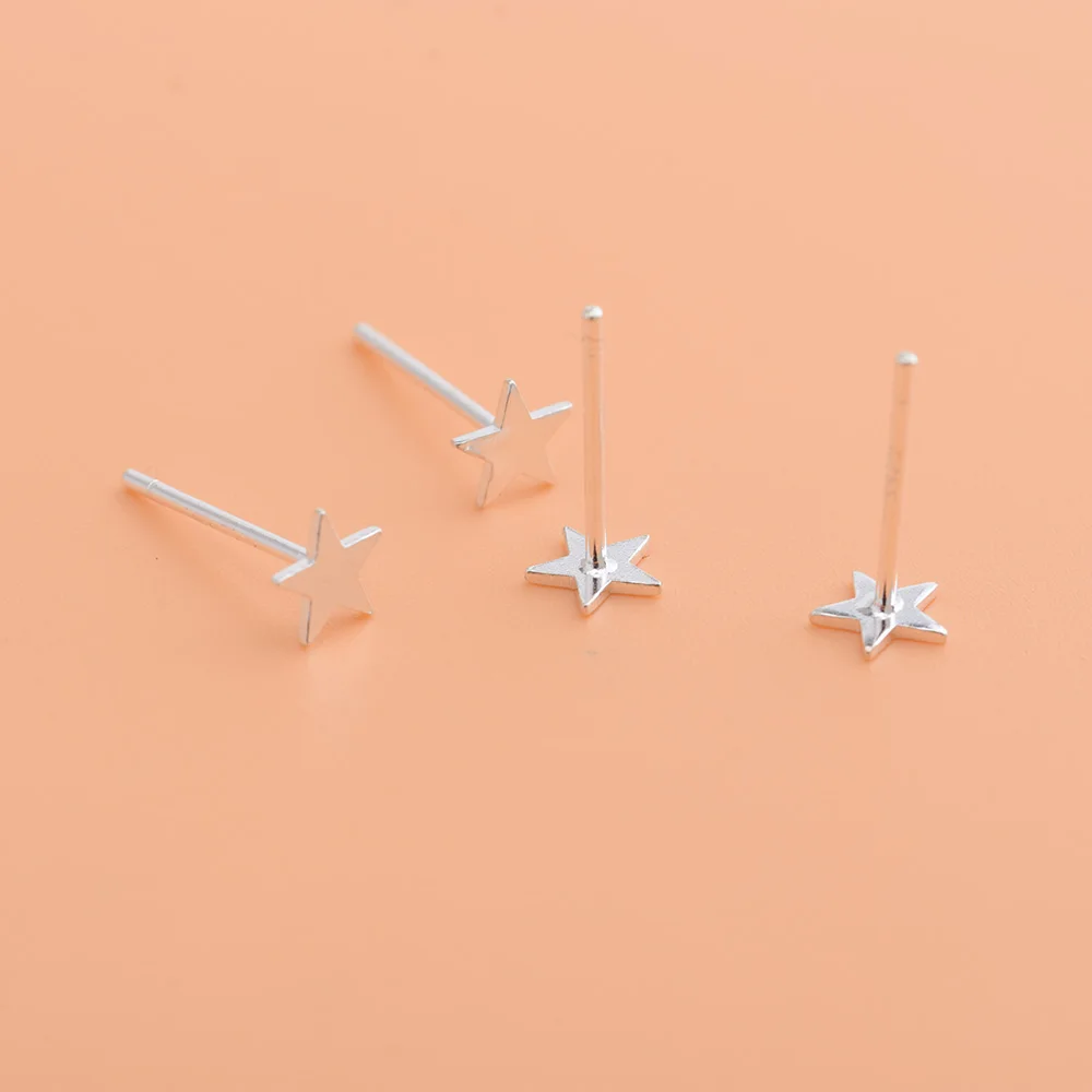 

1 пара украшений из искусственного серебра, серьги в форме звезды, серьги, простые серьги