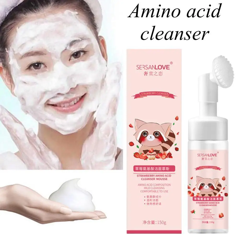 Espuma de aminoácido para limpieza facial, cepillo Exfoliante para acné, limpiador