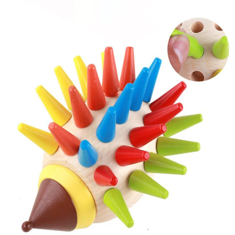 DIY магнитные красочные Ежик игрушки деревянные строительные блоки дети раннее