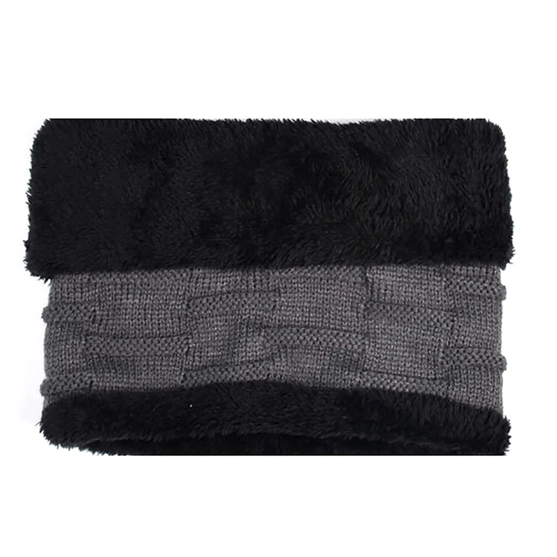 

Beanie Hat Scarf Set Men Autumn Winter Thick Thermal Fluffy Knitted Cap Neck Warmer Headwear For Outdoor Activities