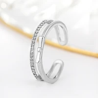 women rings single row cubic zirconia rings fashion simple irregular adjustable wedding ring give girlfriend birthday gift
