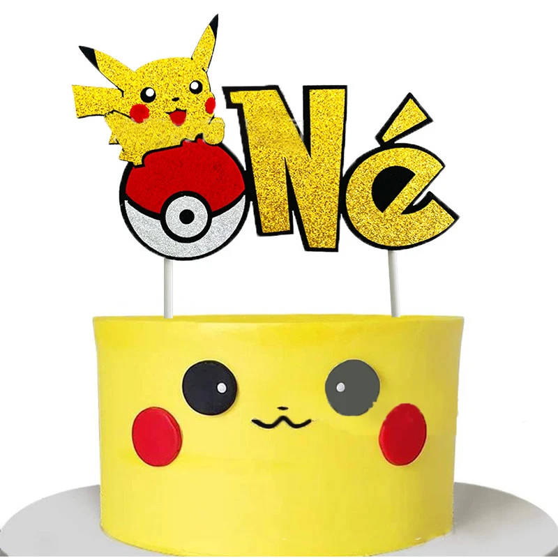 Пикачу Покемон украшения для торта товары на день рождения Кубок тыкать в виде