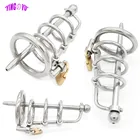 Мужской Пояс верности из нержавеющей стали бондажный комплект БДСМ ремень с членом с катетером клетка для пениса кольцо для пениса Эротические Секс-игрушки для взрослых для мужчин