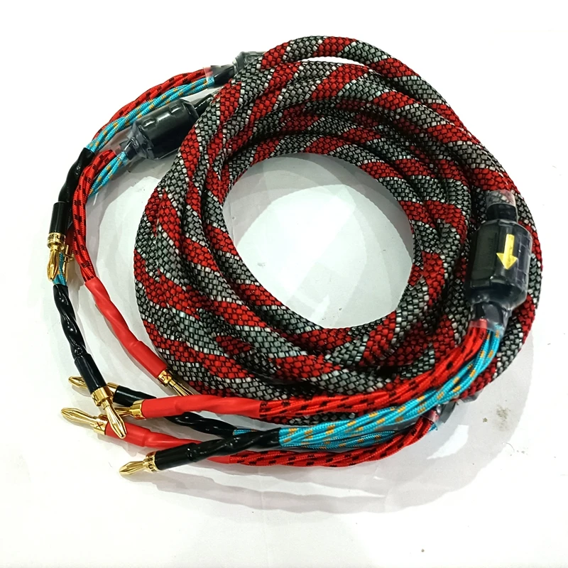 Kuangm одна пара бескислородный медный аудиокабель для динамиков Hi Fi