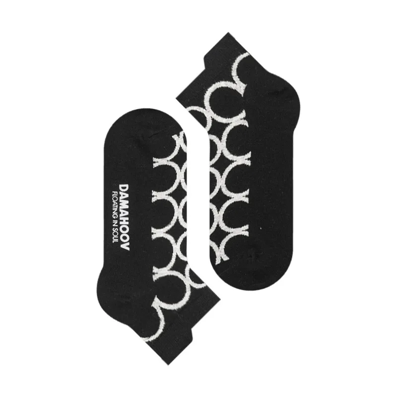 

2021 Boat Socks Series Summer High-end Simple Socks Cotton Breathable Offset Printing Couple Socks