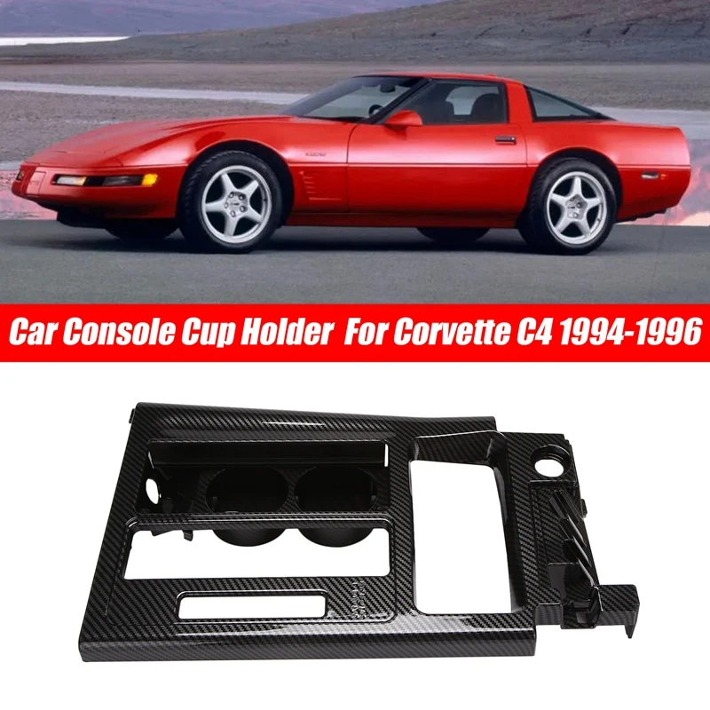 

AU04 -Carbon Fiber Style Car Manual Shift Plate Console Cup Holder Black for Chevrolet Corvette C4 1994-1996 10265546