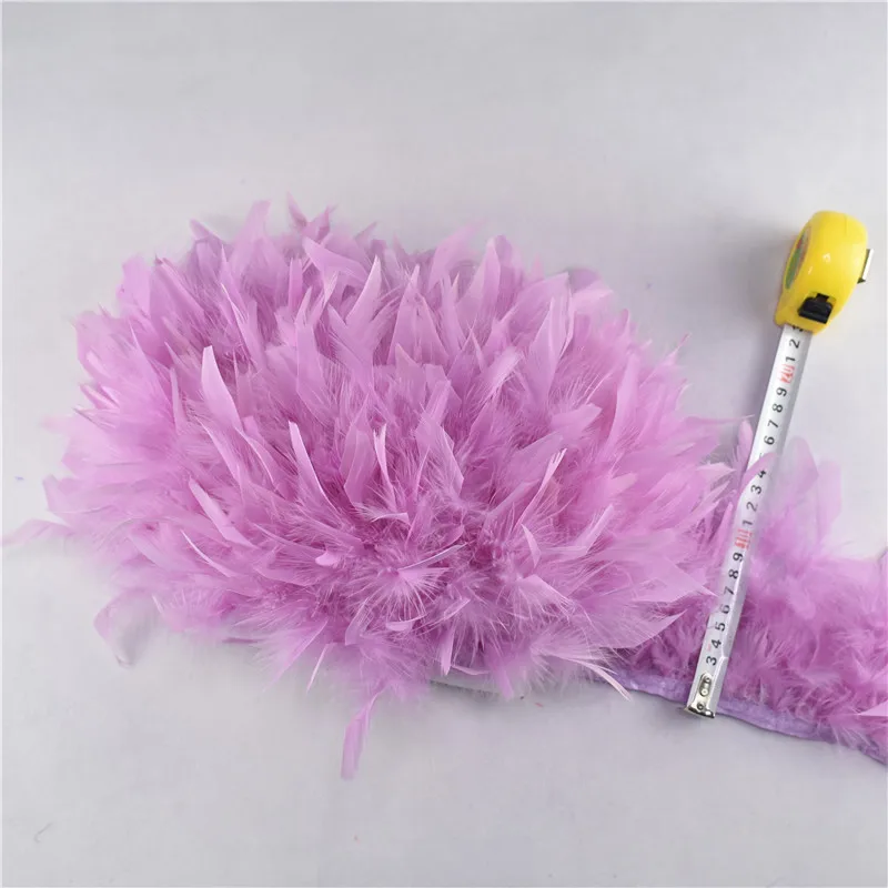 Light purple 10 м/лот, индейка, перо, бахрома, отделка 4-6 дюймов, марабу, перья, отделка юбки, платье, отделка, ленты, перья для рукоделия - Цвет: Light purple