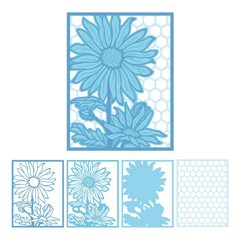 4 шт./компл. Многослойные блестящие цветочные металлические Вырубные штампы