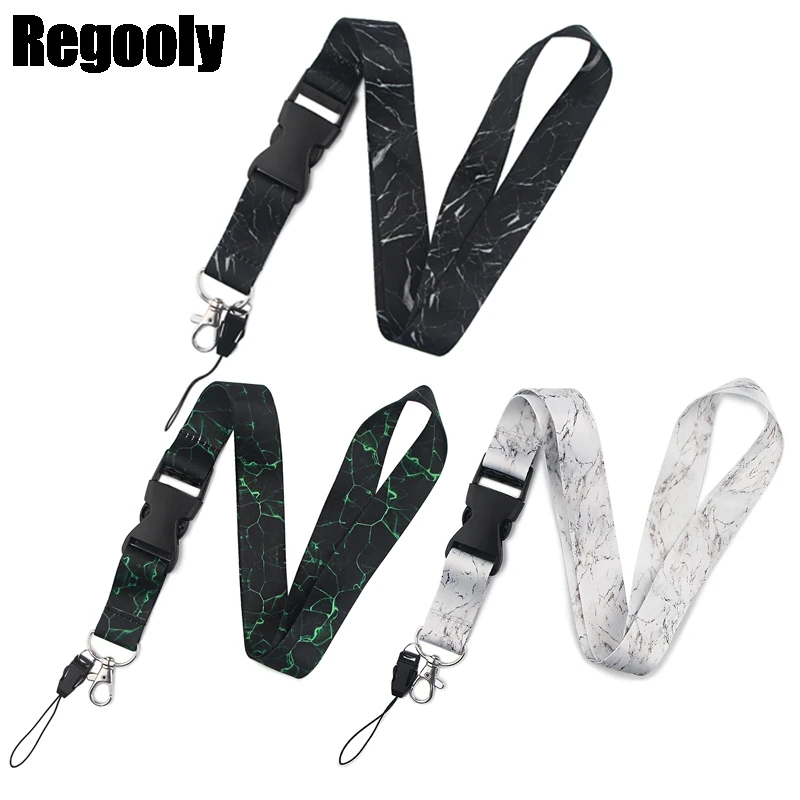 

10 шт. мраморная текстура шейный ремешок Ремешки ID значок держатель карты брелок мобильный телефон ремень ленты тесьма ожерелье украшения