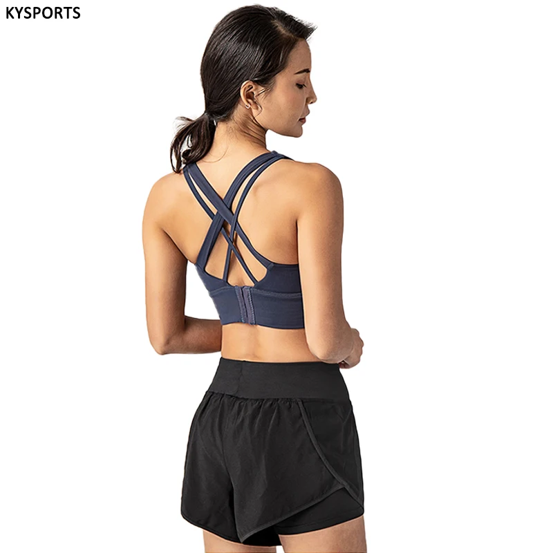 

Спортивное нижнее белье женские крест Красота противоударный чехол собранная высокой интенсивности Фитнес жилет спортивный бюстгальтер д...