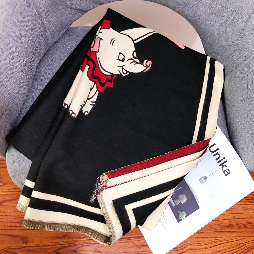 INS маленький летающий слон кашемировый двусторонний сохраняющий тепло шарф