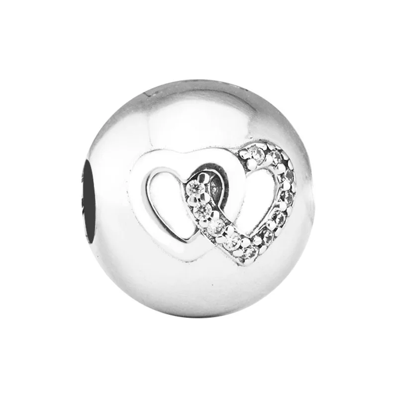 

DIY Beads Heart Bond Clip Charm Hot Sale Jewelry Fits Original Charms 925 Silver Bracelets Beads For Jewelry Making