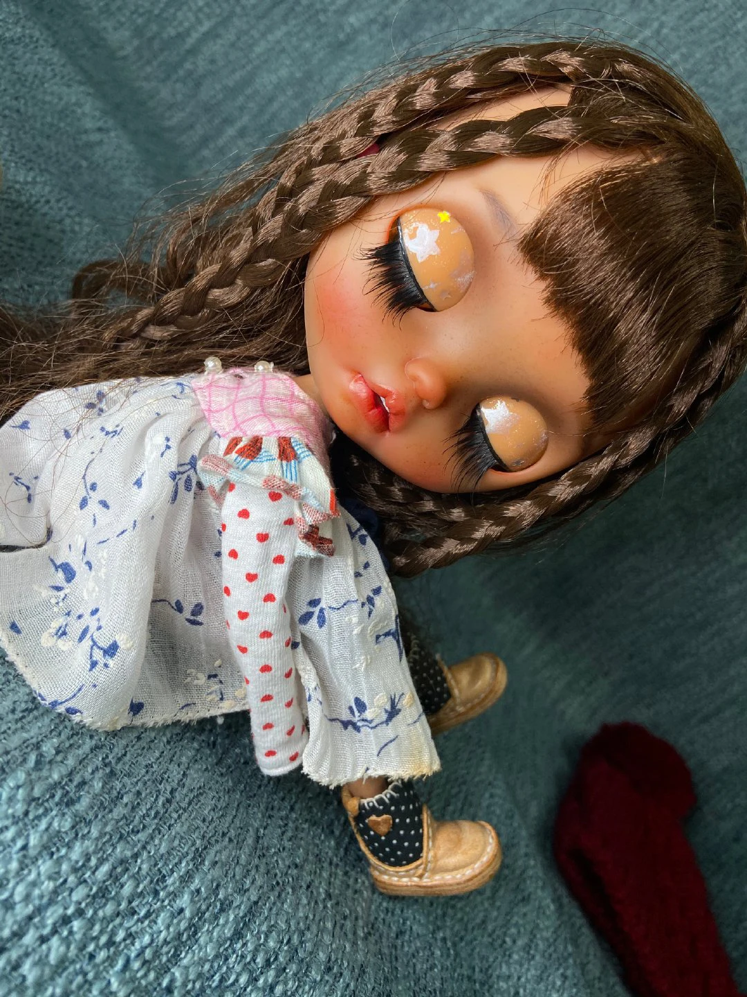 ICY 19 joint blyth кукла с макияжем лицо с волосами девочка подарок коричневая кожа с сонными глазами макияж кукла
