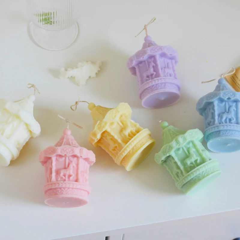 Романтическая силиконовая форма в виде карусели для свечей сделай сам Парк