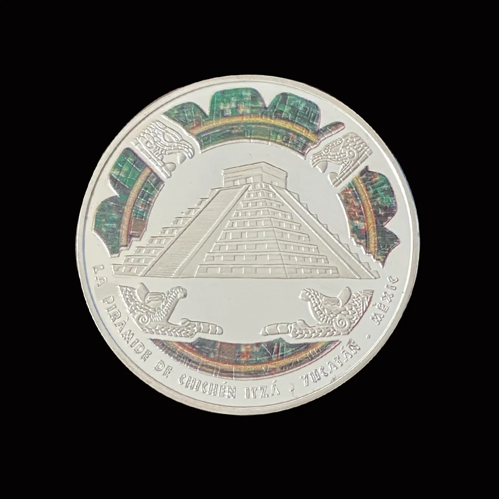 Пирамиды майя из Мексики серебряная монета для сбора | Дом и сад