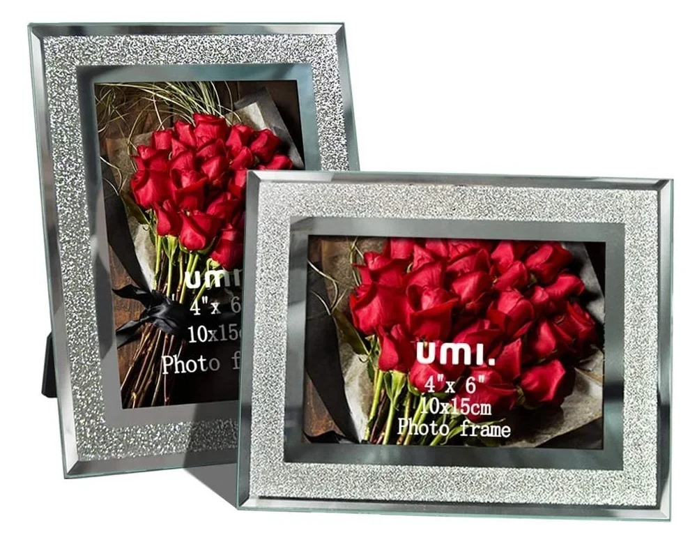 

6/7 Inch Modern Colorful Glass Photo Frame Living Room Ornaments