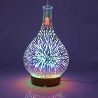 3d firework glass vase shape aroma diffuser 7 color led night aroma essential oil diffuser mist maker ultrasonic air humidifier