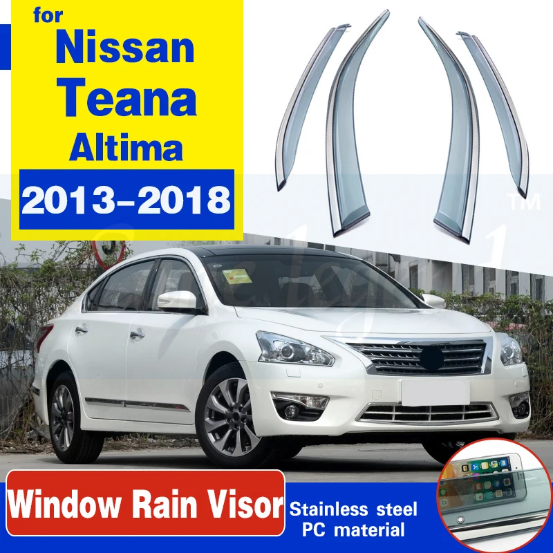 

Дым боковые оконные дефлекторы для Nissan Teana Altima 2013 2014 2015 2016 2017 2018 оконный козырек вентиляционные оттенки защита от дождя