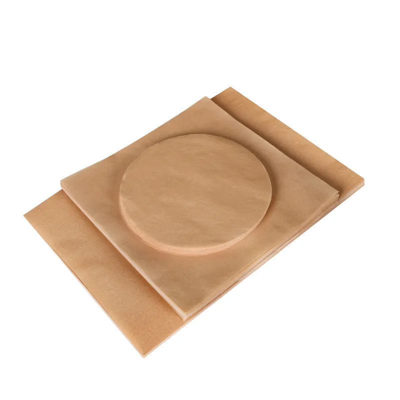 

50 Pcs/lot Round Rectangle Brown Color Non-Stick Baking Double-Sided Oil Paper Barbecue Food Pad