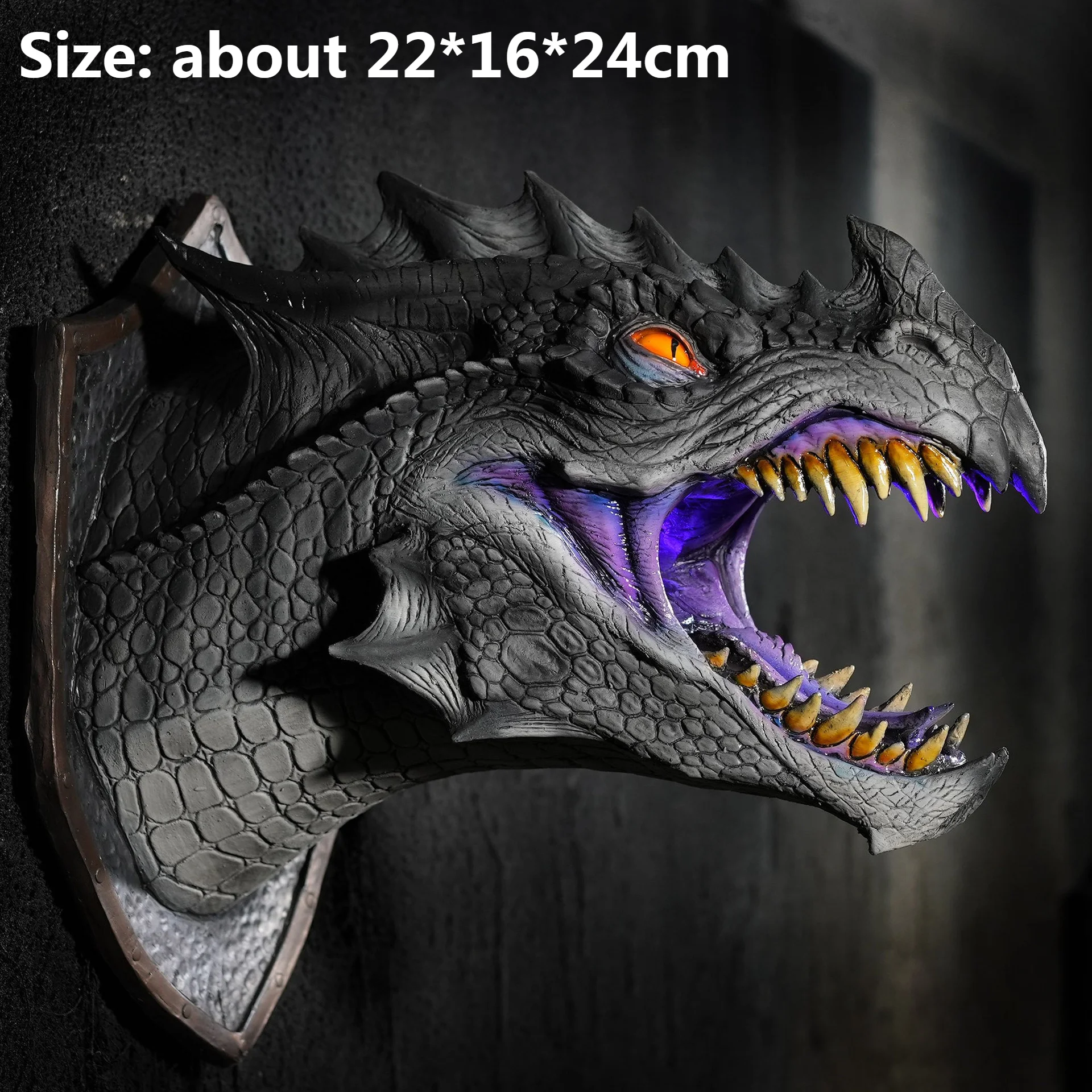 Figuras de acci&oacute;n de Dragon Legends en 3d para decoraci&oacute;n del hogar, escultura art&iacute;stica montada en la pared, dinosaurio, luz de humo, estatua-3