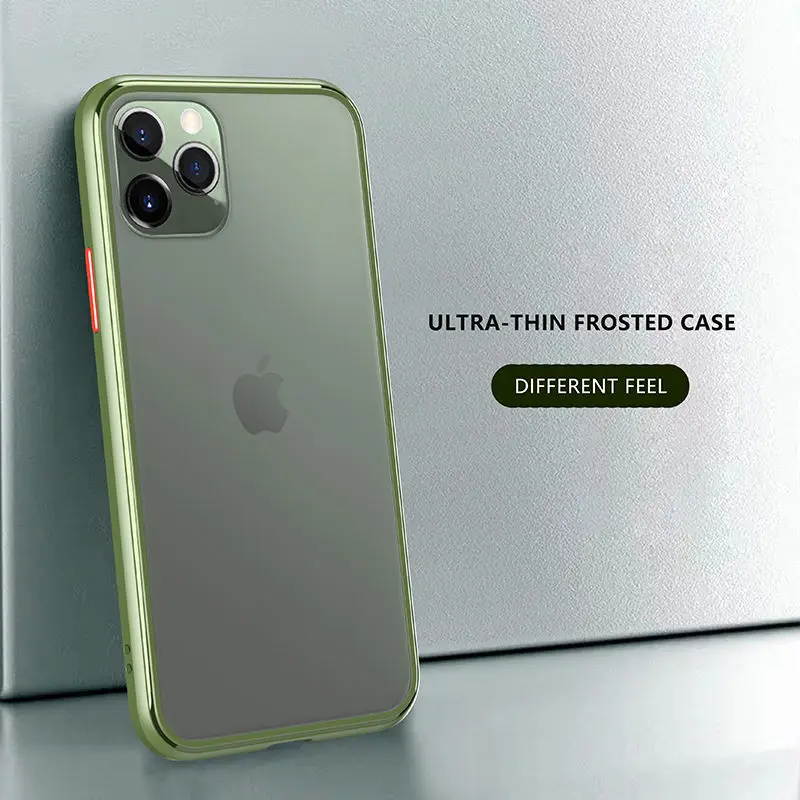Для iPhone 11 Pro Max 6 6s 7 8 Plus X Xs Max чехол для телефона силиконовый край и твердая задняя крышка прозрачный противоударный скраб корпус