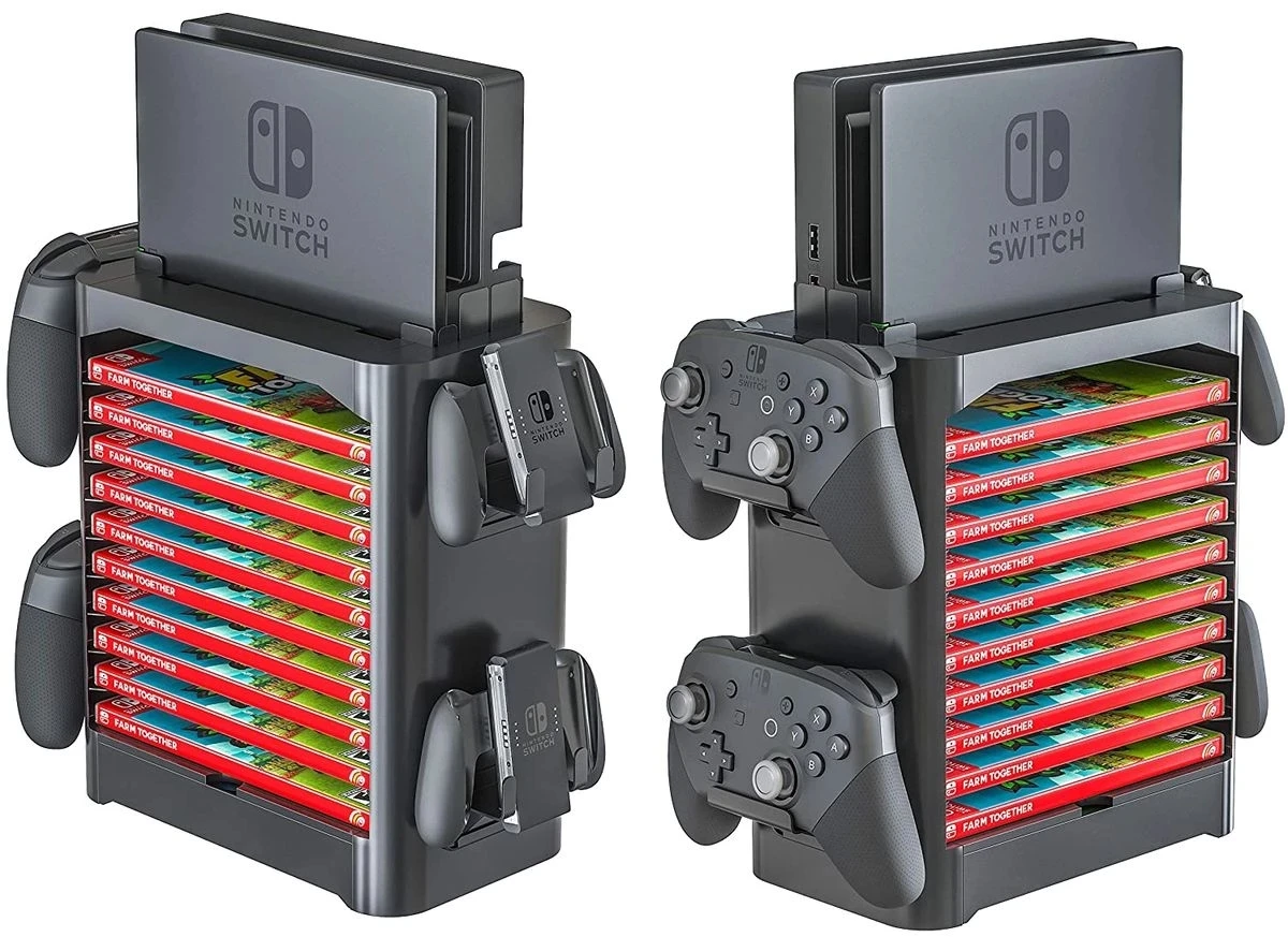 Nintend Switch Органайзер Станция 10 Игр Диск Хранение Башня Держатель 4 Контроллер Консоли Стойки для Nintendo Rack on