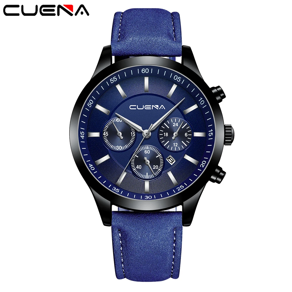 Часы наручные мужские с кожаным ремешком Модные Аналоговые Кварцевые спортивные