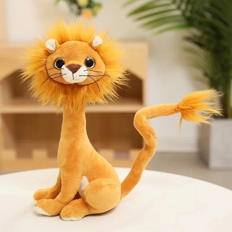 

35CM New Jungle Animal Pillow Dolls Cute Lion Tiger Creative Wrist Plush Toy For Kids Christmas Gift Nursing Baby Comfort