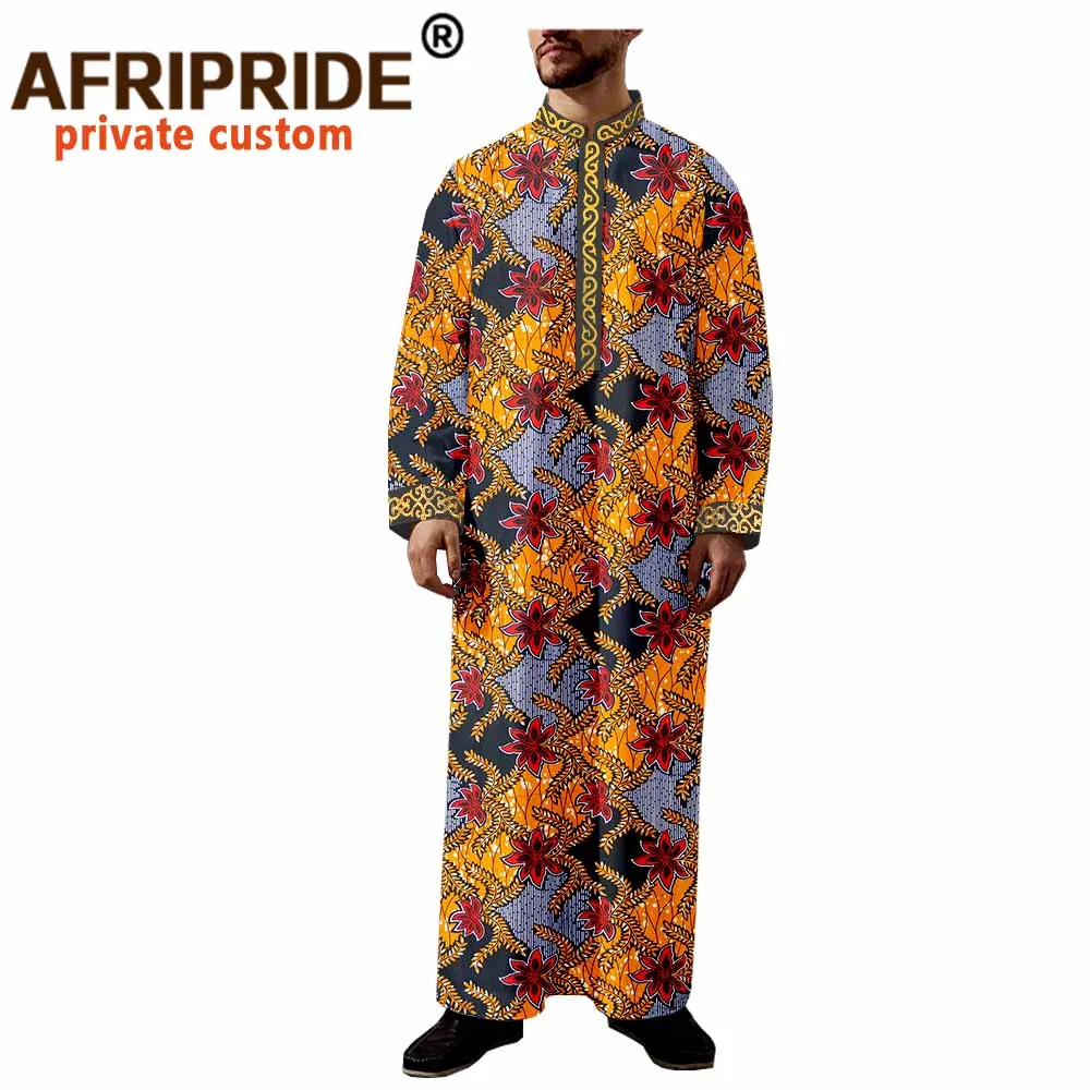 African Clothes for Men Print Outfits Dashiki Long Coats Ankara Outwear Long Sleeve Agbada Robe Plus Size Casual Wear A2014007