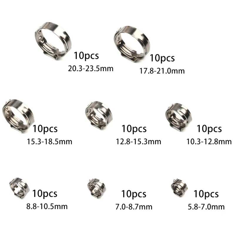 80 шт. набор одинарных ушных шлангов ассортимент уплотнительных зажимов для