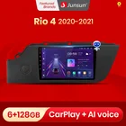 Автомагнитола Junsun V1Pro, мультимедийный проигрыватель на Android 10, с ИИ-голосовым управлением, 4G DSP CarPlay, GPS, для Kia Rio 4 IV FB 2020-2021, 2 din, DVD