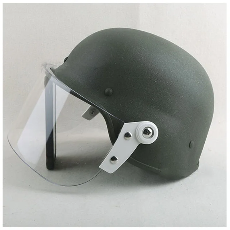 

Police Safety Steel Helmet With Transparent PC Visor Military Style CS Airsoft Tactical Helmet German M88 Security Helmets