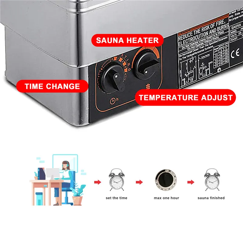 Печь для сауны душа 3 кВт Паровая с внутренним управлением печь нагрева