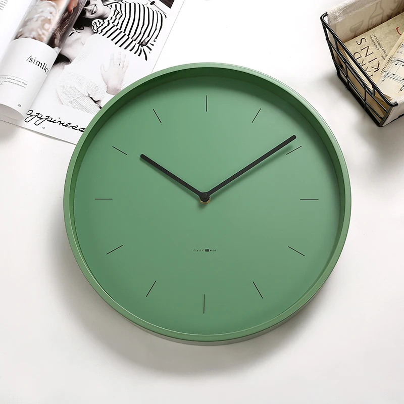 

Green Silent Wall Clock Modern Design Creative Minimalist Wall Clock Living Room Creative Wandklok Home Watch