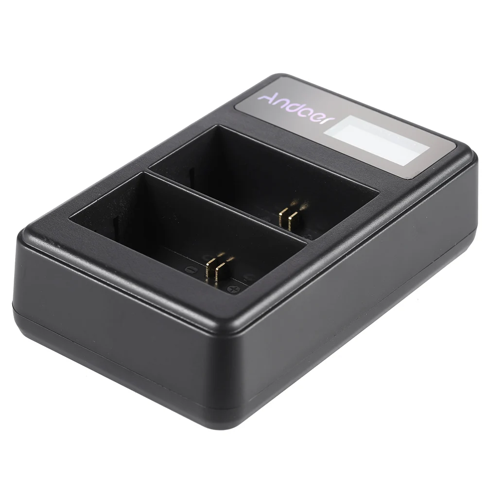 Зарядное устройство Andoer для литий ионных аккумуляторов с ЖК дисплеем 2 слотовым