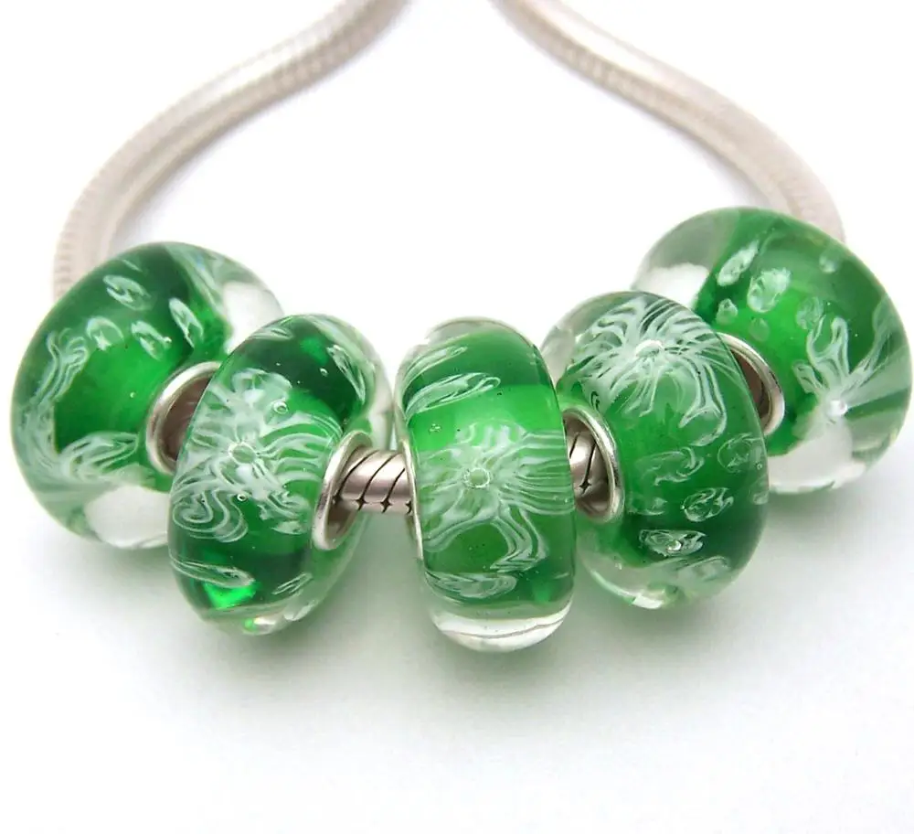 Бусины из серебра 100% пробы с муранским стеклом|Бусины| |