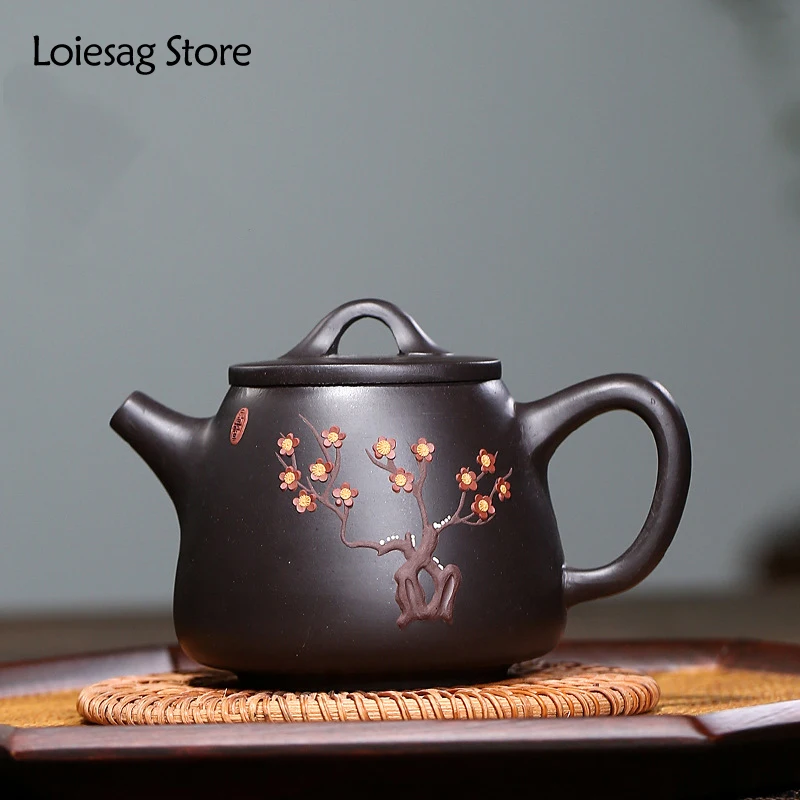 Loiesag 190 мл Yixing Фиолетовый Глиняный Чайник цветок сливы чайный горшок