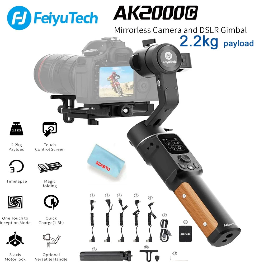 FEIYUTECH AK2000C камера стабилизатор складной Release Plate DSLR Стабилизатор 3 оси камеры Gimbal