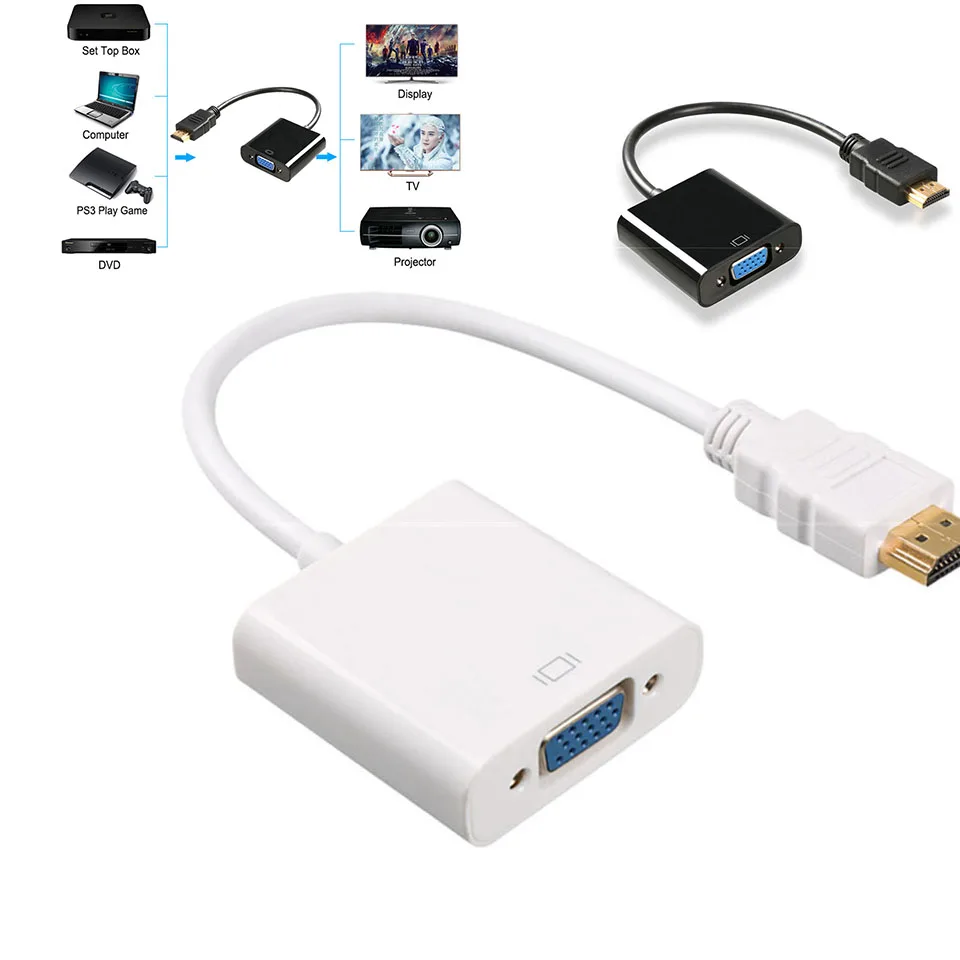 HDMI к VGA кабель адаптер Hdmi переключатель цифро аналоговый преобразователь папа