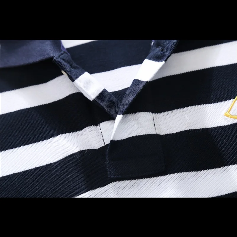 Летняя мужская рубашка поло деловая Повседневная с двойной вышивкой лошади