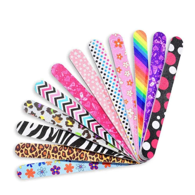 

100pcs Nail File Block Mini Nail Double-sided Printing Multi-color Mini Pedicure