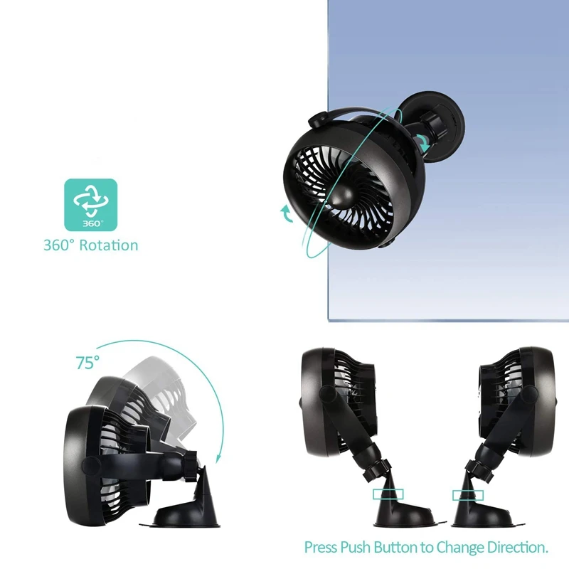 Работающий от батареи кухонный вентилятор с присоской емкость перезаряжаемый