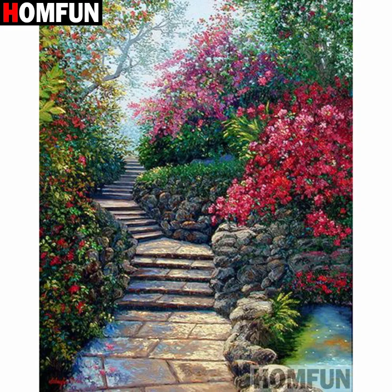 Алмазная 5D Вышивка HOMFUN красивый пейзаж картина с полными квадратными/круглыми