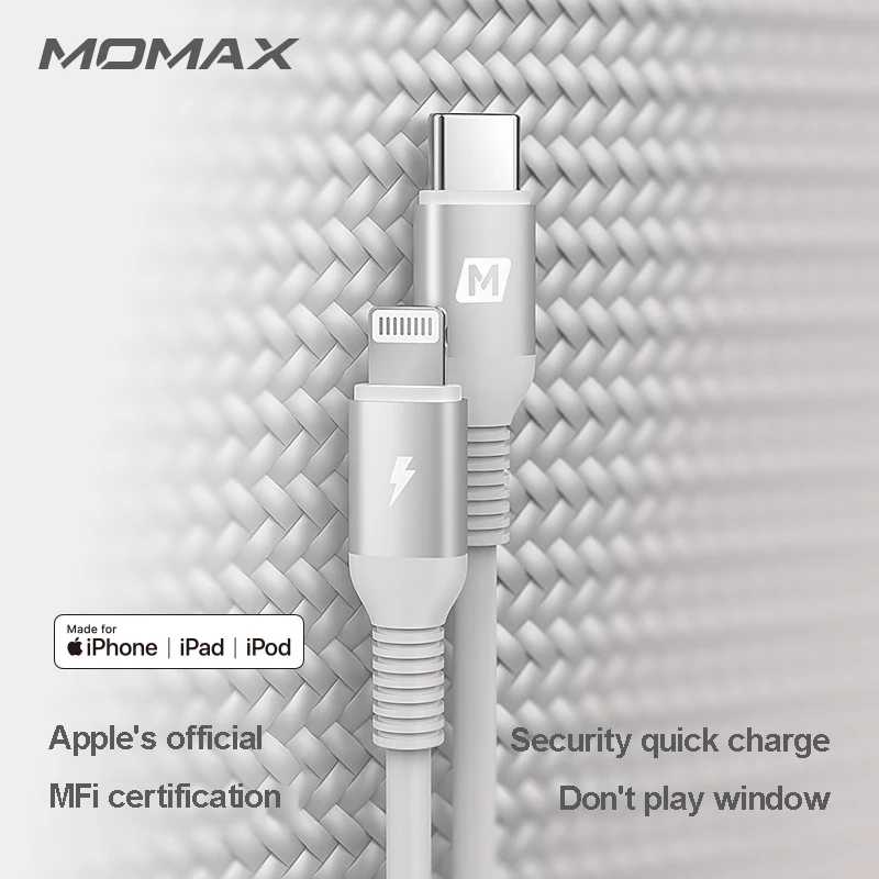 MOMAX DL31 type-c к Lightning PD Быстрая зарядка официальный MFI Сертификация usb-c кабель для