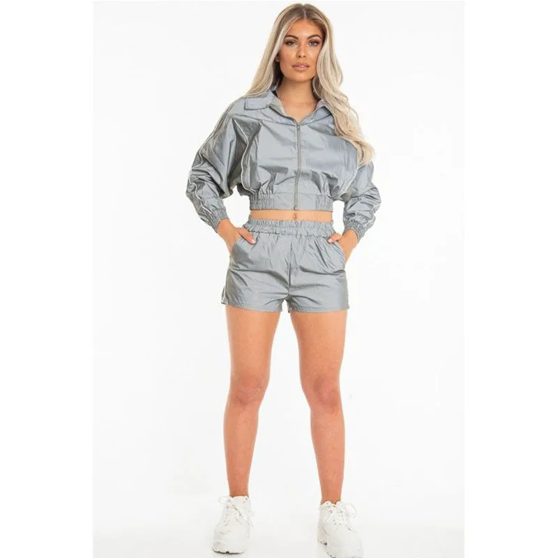 Женский светоотражающий светильник Meihuida тренировочный костюм на молнии