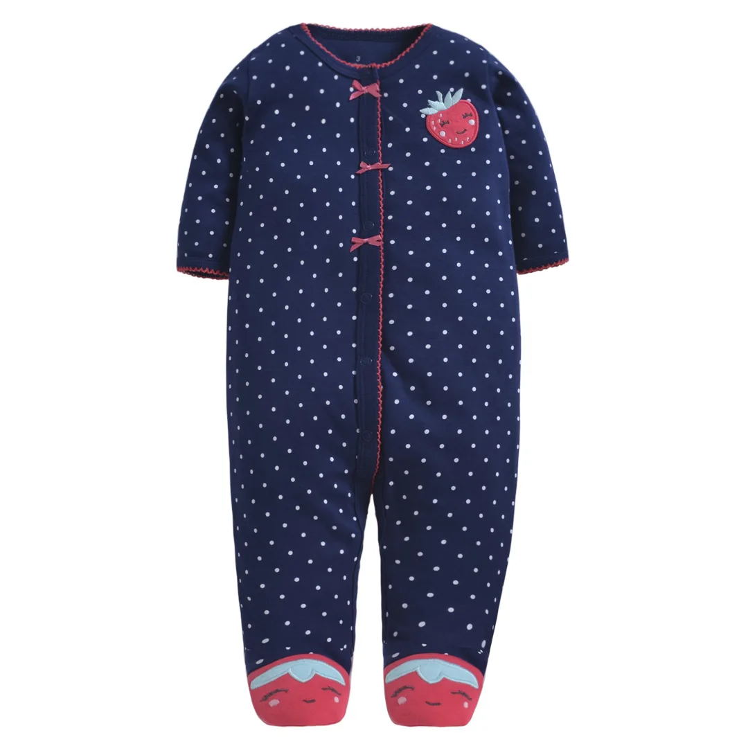 strawberry Детский хлопковый комбинезон с длинными рукавами для мальчиков, jumsuit, одежда для маленьких мальчиков от 0 до 3 месяцев зимняя одежда для маленьких девочек, комбинезон - Цвет: strawberry
